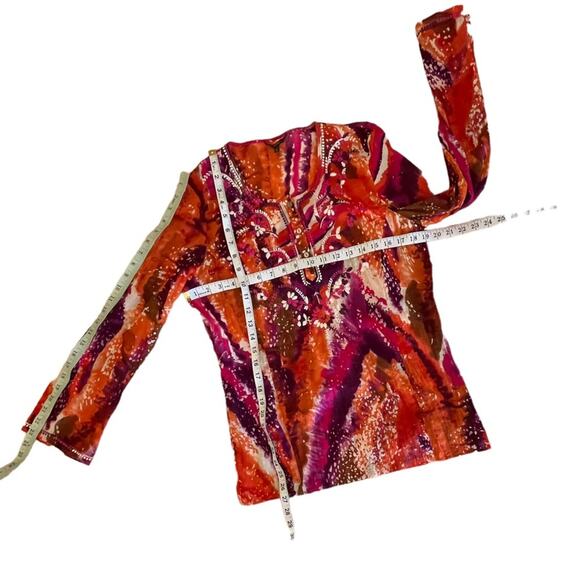 Reba boho abstract colorful tunic top - Picture 6 of 6